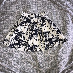 White skirt with navy flowers!